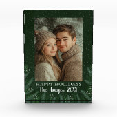 Prettige feestdagen Groene dennenboom Fotoblokken (Voorkant)