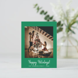 Prettige feestdagen Groene foto Briefkaart