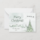 Prettige feestdagen Groene gepersonaliseerde kerst Notitiekaartje (Voorkant)