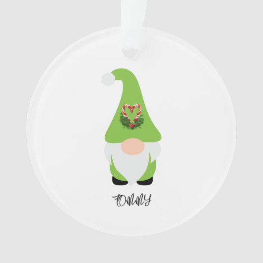 Prettige feestdagen Groene Gnome Ornament (voorkant)