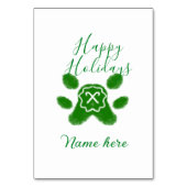 Prettige feestdagen Groene hond huisdier poot snoe Kaart (Achterkant)