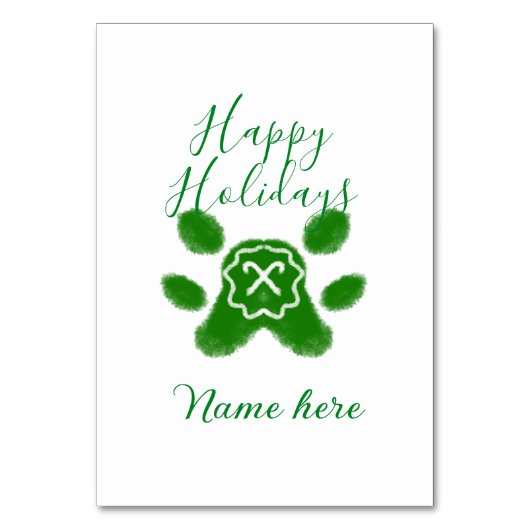 Prettige feestdagen Groene hond huisdier poot snoe Kaart (Voorkant)