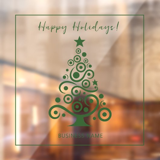 Prettige feestdagen Groene kerstboom decoratie Raamsticker (Vel 2)