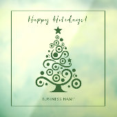 Prettige feestdagen Groene kerstboom decoratie Raamsticker (Vel 3)