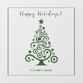 Prettige feestdagen Groene kerstboom decoratie Raamsticker (Vel)