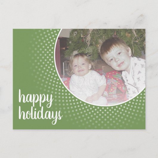 prettige feestdagen - Groene Poolse Dot Border (Voorkant)