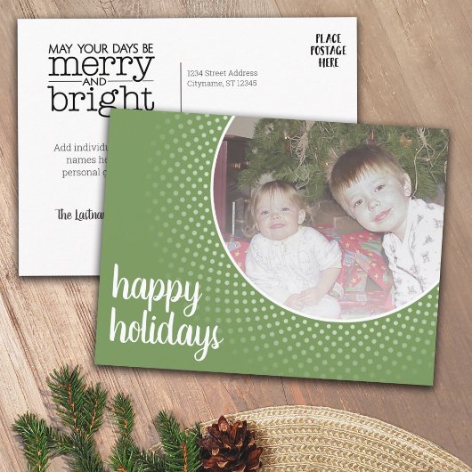 prettige feestdagen - Groene Poolse Dot Border