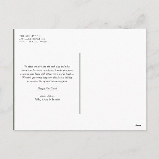 Prettige feestdagen Groene Retro Typografie (Achterkant)