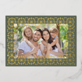 Prettige feestdagen Groene Sneeuwvlok Foto (Voorkant)