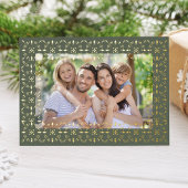 Prettige feestdagen Groene Sneeuwvlok Foto