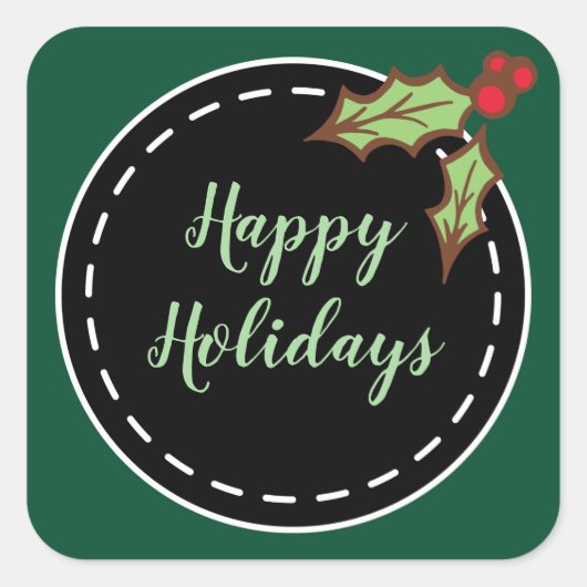 Prettige feestdagen Groene Stickers (Voorkant)
