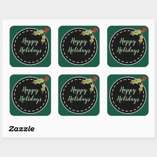 Prettige feestdagen Groene Stickers (Vel)
