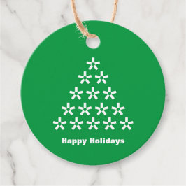 prettige feestdagen Groene witte sneeuwkraan Bedankjes Labels