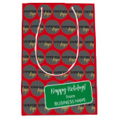 PRETTIGE FEESTDAGEN GROENE ZAKELIJKE LOGO BRANDED MEDIUM CADEAUZAKJE (Voorkant)