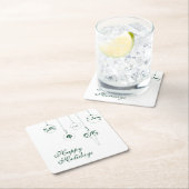 Prettige feestdagen GroenMonogram Bauble-Ornamente Kartonnen Onderzetters (Insitu)