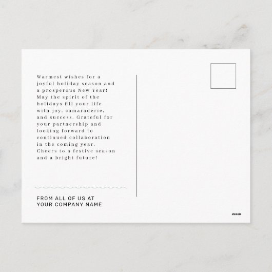 Prettige feestdagen Groep Foto Zakelijke vakantie (Achterkant)