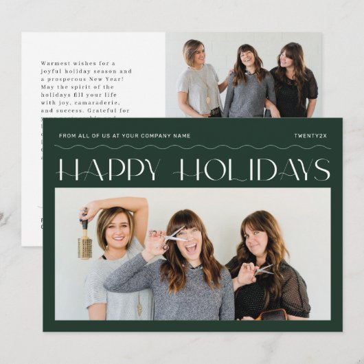 Prettige feestdagen Groep Foto Zakelijke vakantie  Feestdagenkaart (Voorkant / Achterkant)
