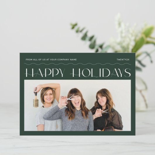 Prettige feestdagen Groep Foto Zakelijke vakantie  Feestdagenkaart (Staand voorkant)