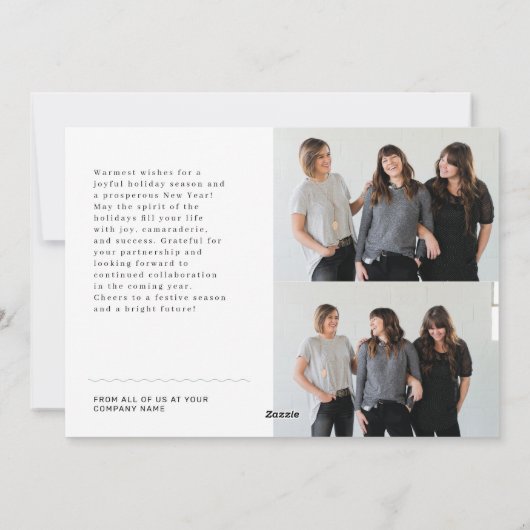 Prettige feestdagen Groep Foto Zakelijke vakantie  Feestdagenkaart (Achterkant)