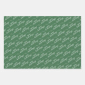 prettige feestdagen groet wil groen en wit inpakpapier vel (Voorkant 3)