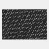 prettige feestdagen groet wil zwart en wit inpakpapier vel (Voorkant 3)