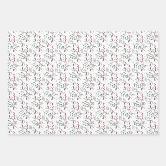 prettige feestdagen groet wil zwart en wit inpakpapier vel (Voorkant)