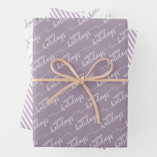 prettige feestdagen groet wil zwart Violet roze Inpakpapier Vel (In situ)