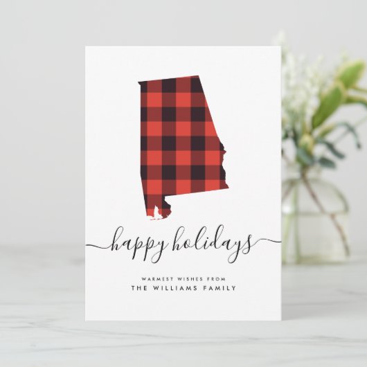 PRETTIGE FEestdagen Groeten uit Alabama (Staand voorkant)