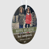 prettige feestdagen Grootouders met kerstfeest Ornament (voorkant)