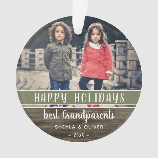 prettige feestdagen Grootouders met kerstfeest Ornament (voorkant)