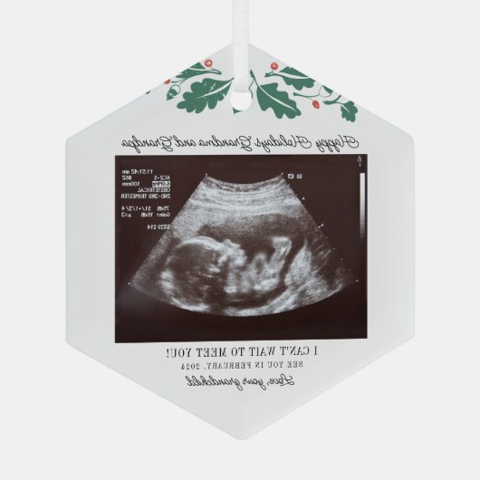 prettige feestdagen grootouders Zwangerschap Ultra Glas Ornament (Achterkant)