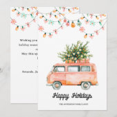 Prettige feestdagen Groovy jaren 70 kerstkaart (Voorkant / Achterkant)