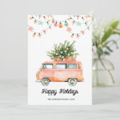 Prettige feestdagen Groovy jaren 70 kerstkaart (Staand voorkant)