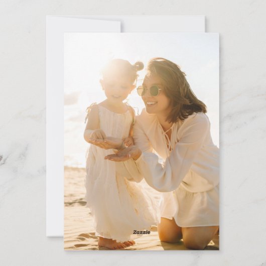 Prettige feestdagen Grote foto rode belettering ov Feestdagenkaart (Achterkant)