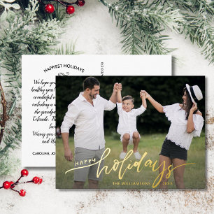 prettige feestdagen grote kerstbriefjes Gold