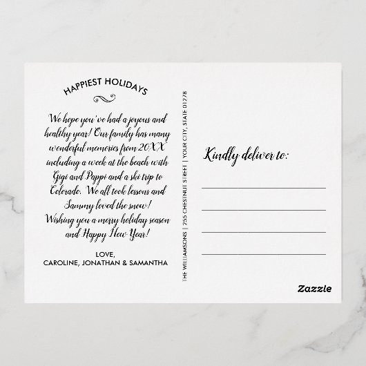 prettige feestdagen grote kerstfoto Rustic (Achterkant)