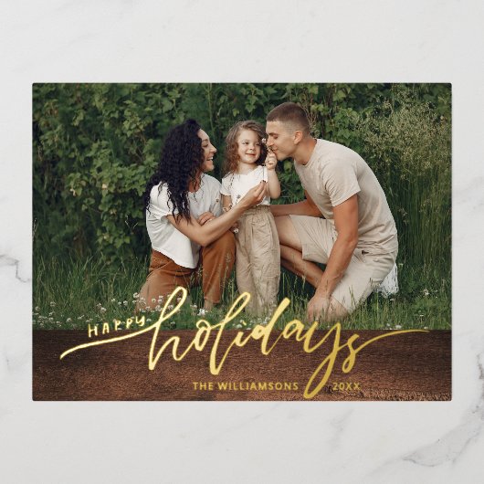 prettige feestdagen grote kerstfoto Rustic (Voorkant)