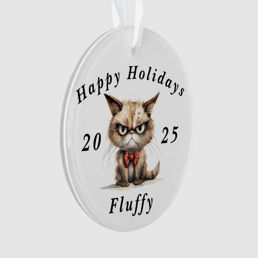 Prettige feestdagen Grumpy Cat sarcastisch Ornament (voorkant)