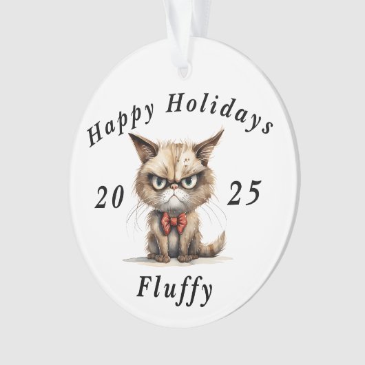 Prettige feestdagen Grumpy Cat sarcastisch Ornament (voorkant)