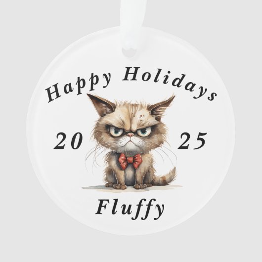 Prettige feestdagen Grumpy Cat sarcastisch Ornament (voorkant)