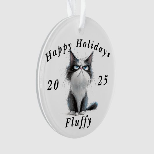 Prettige feestdagen Grumpy Cat sarcastisch Ornament (voorkant)