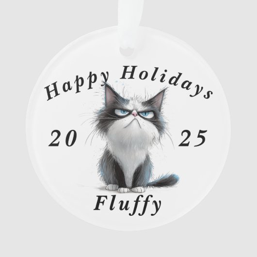 Prettige feestdagen Grumpy Cat sarcastisch Ornament (voorkant)