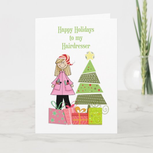 Prettige feestdagen, Hairdresser Feestdagen Kaart (Voorkant)