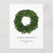 Prettige feestdagen Hand geschilderd boxwood krans (Voorkant)