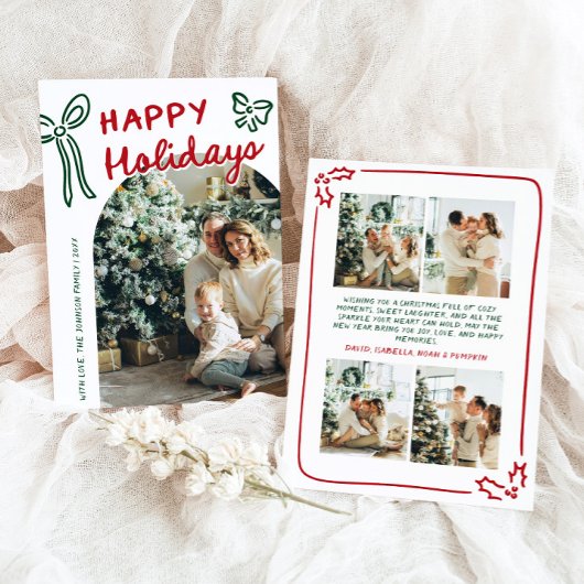 Prettige feestdagen Hand getekend Feestdagenkaart