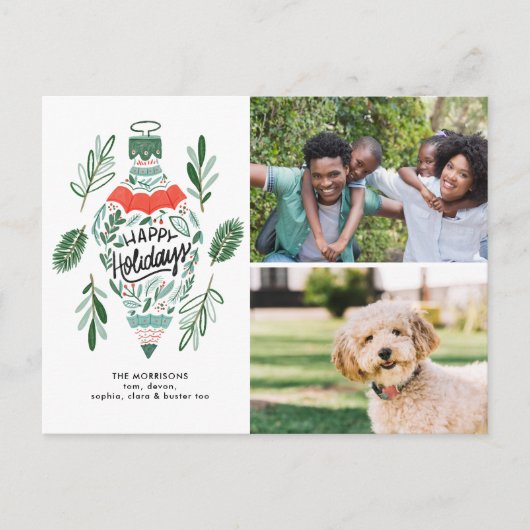 prettige feestdagen hand getekende afbeelding 2 briefkaart (Voorkant)