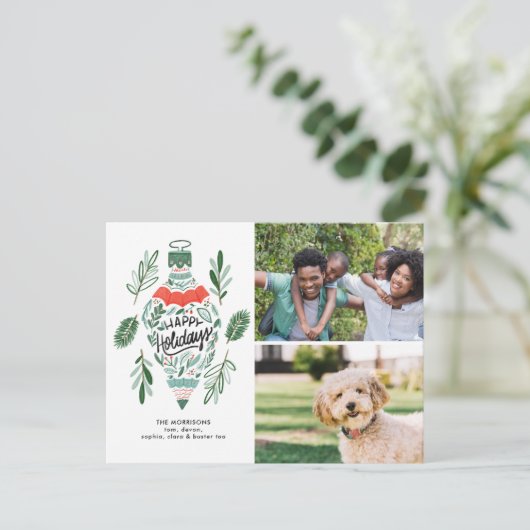 prettige feestdagen hand getekende afbeelding 2 briefkaart (Staand voorkant)