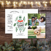 prettige feestdagen hand getekende afbeelding 2 briefkaart