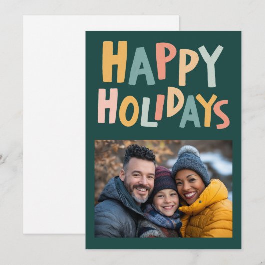 PRETTIGE FEESTDAGEN Handgemaakte aangepaste foto k Feestdagenkaart (Voorkant / Achterkant)