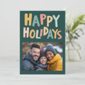 PRETTIGE FEESTDAGEN Handgemaakte aangepaste foto k Feestdagenkaart (Staand voorkant)